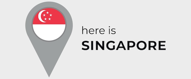 иконка маркера карты сингапура здесь векторная иллюстрация сингапура