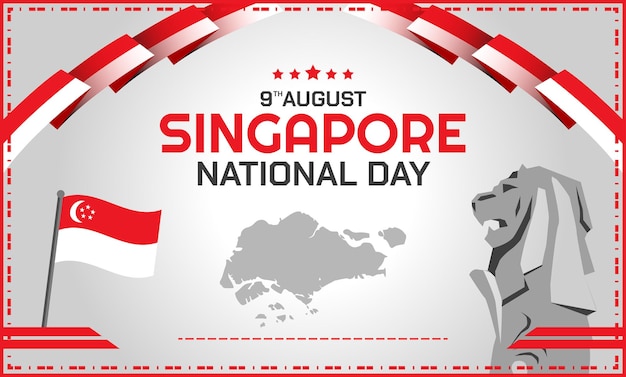 Вектор Векторное изображение шаблона национального дня сингапура