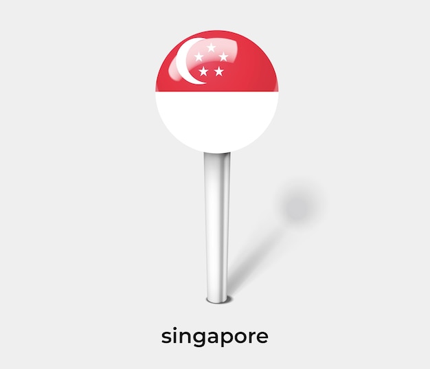 singapore push pin for map vector illustration