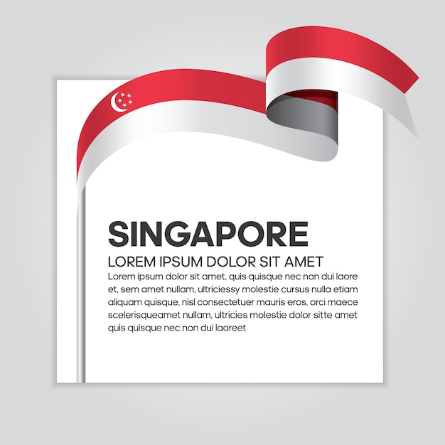 Флаг Сингапура ленты, векторные иллюстрации на белом фоне