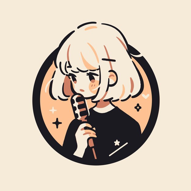 Vector singer girl character