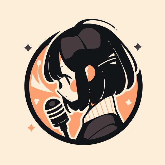 Vector singer girl character