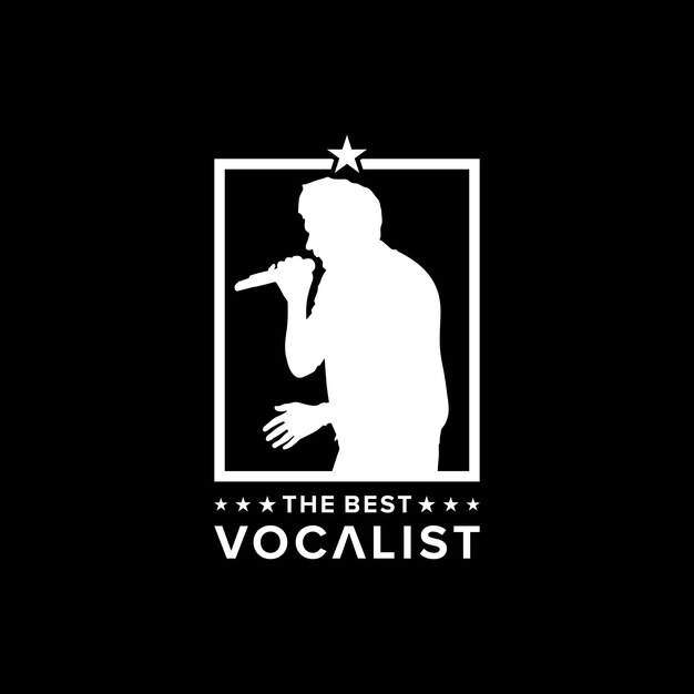 Ispirazione per il design del logo della silhouette del cantante