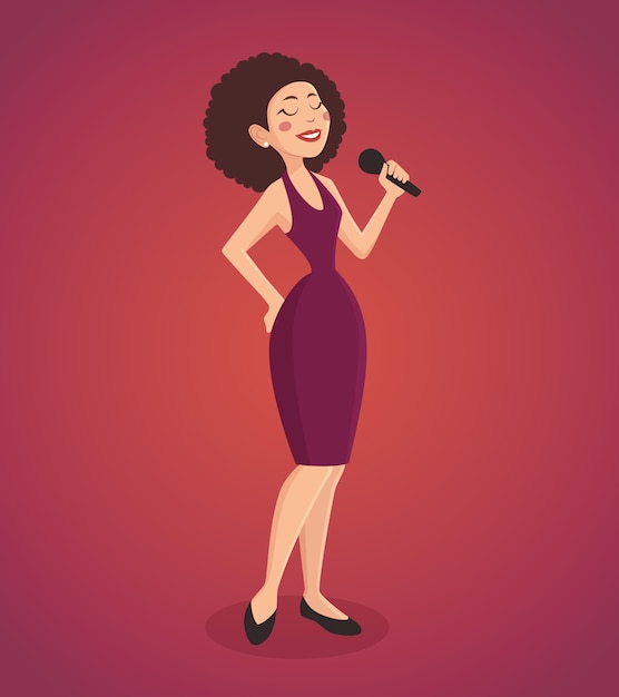 Vector singer woman illustration