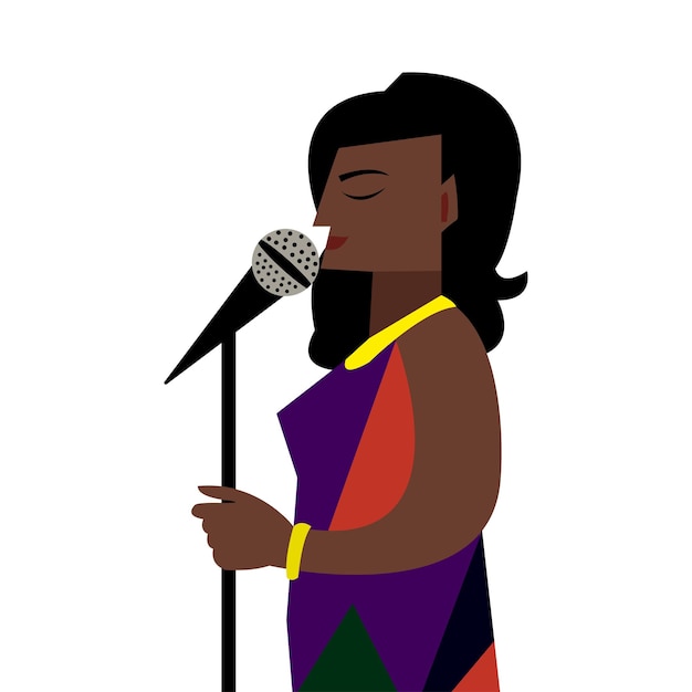 Vector singer womern player vector stock illustration jazz music vector singer women vector