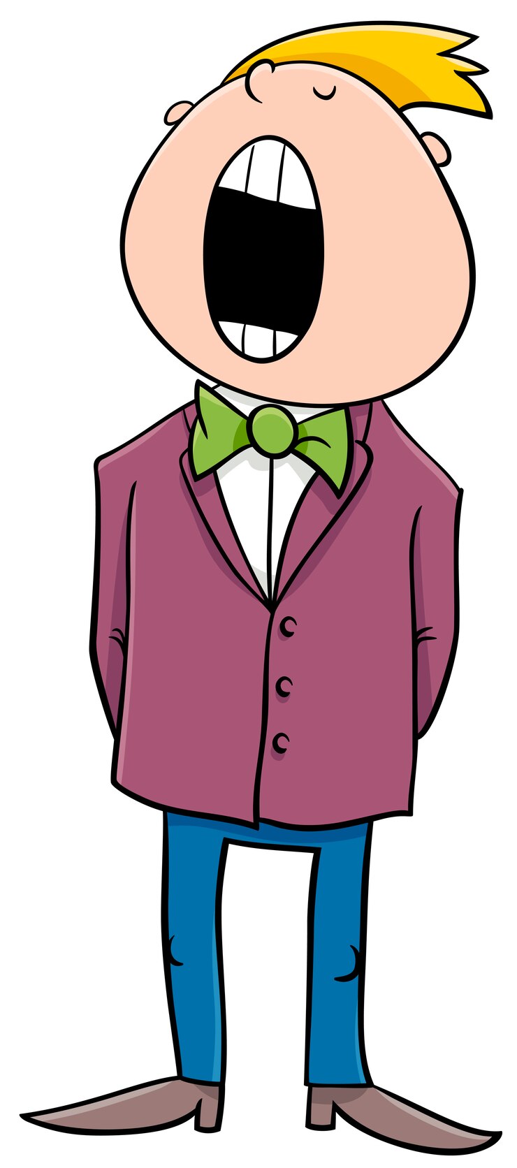 Vector singing boy cartoon