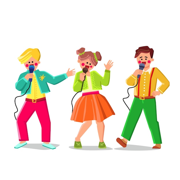 Singing kids vector