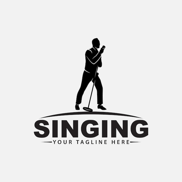 singing logo design vector template