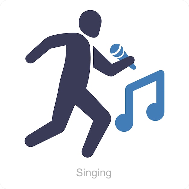 Singing and music icon concept