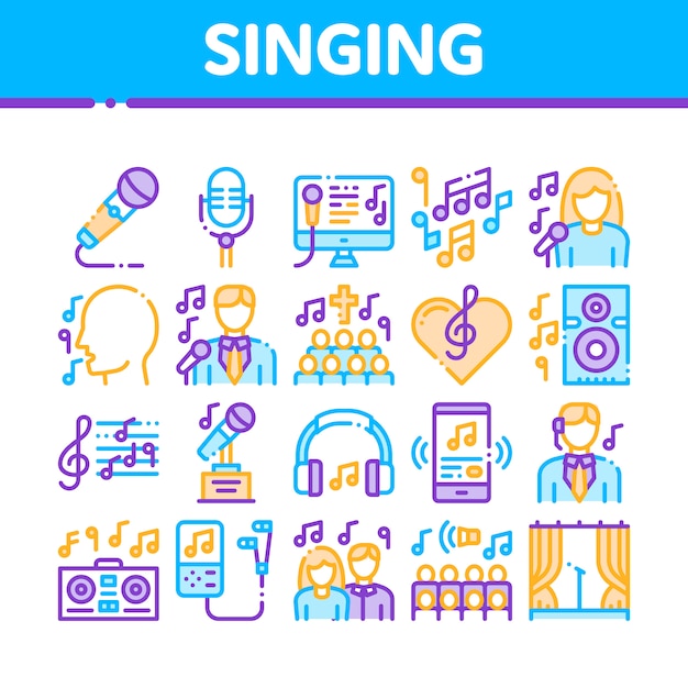 Singing Song Icons Collection