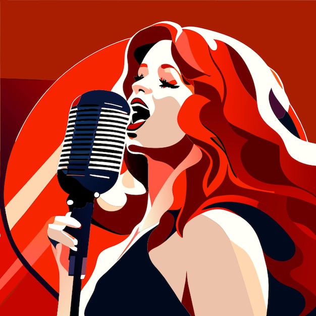 Vector singing vector illustration