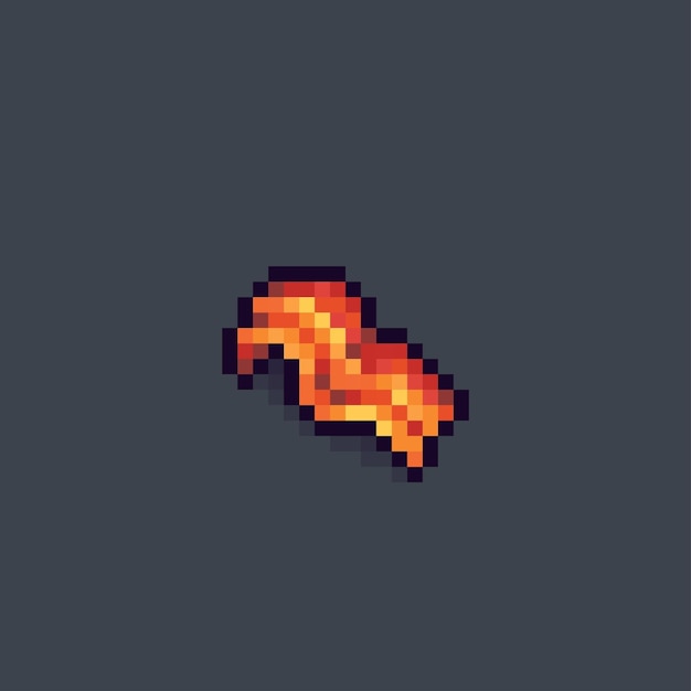 Singola carne di bacon in stile pixel art