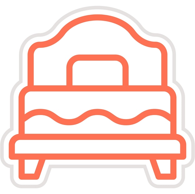 Single Bed Vector Icon Design Illustration