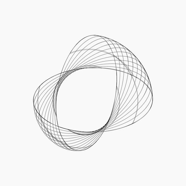 Single black wireframe element