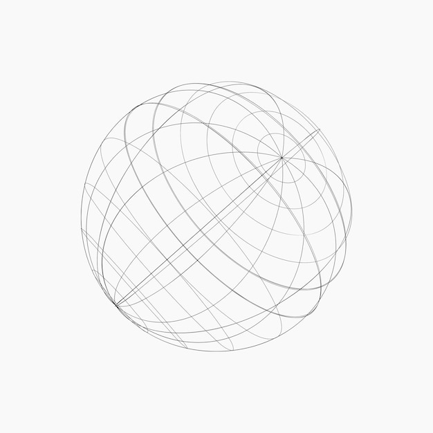 Vector single black wireframe element