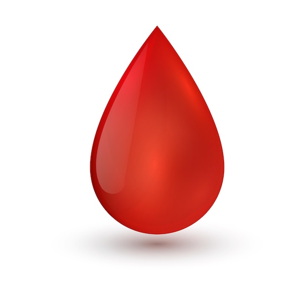 Single blood drop isolated on white background Vector illustration