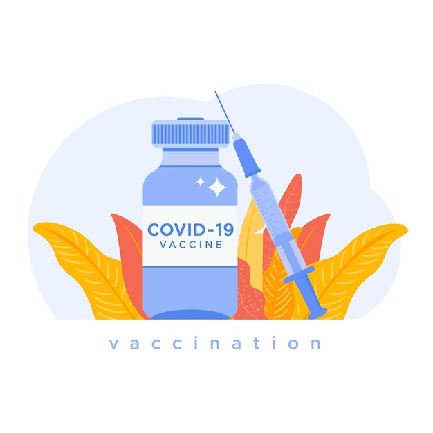 A single bottle vial of covid19 coronavirus vaccine  syringe and vaccine vaccination icon