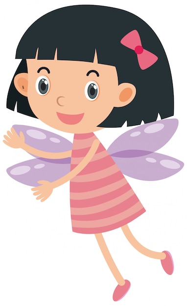 Single character of fairy on white 