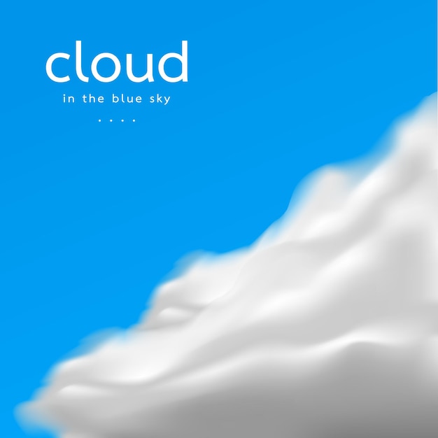 A single cloud in the blue sky for decoration graphic