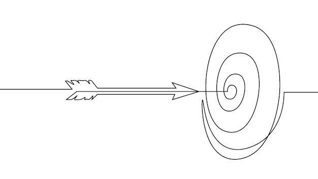 Single continuous line art arrow Growing profit graph economy finance concept design One sketch outline drawing vector illustration