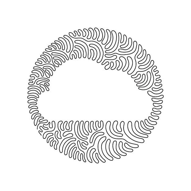 Vector single continuous line drawing geometric shapes cloud icon simple line outline figures art vector