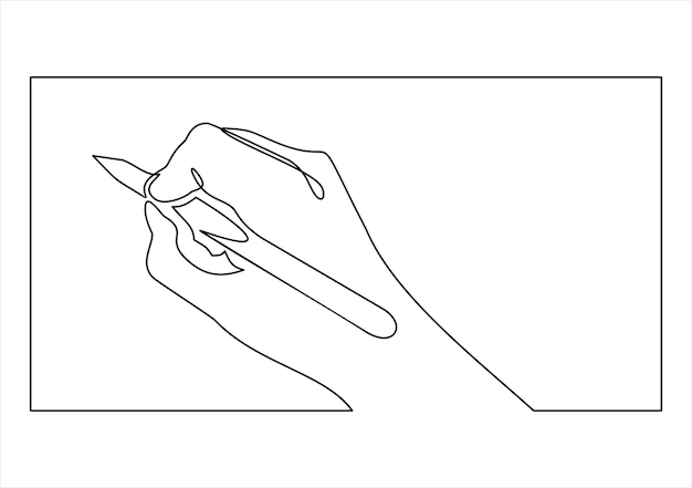 Single continuous line drawing of hand gesture on paper. Business to do list concept one line