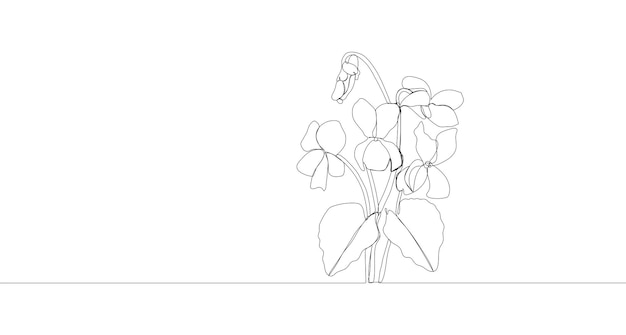 Vector single continuous one line art violet single line border