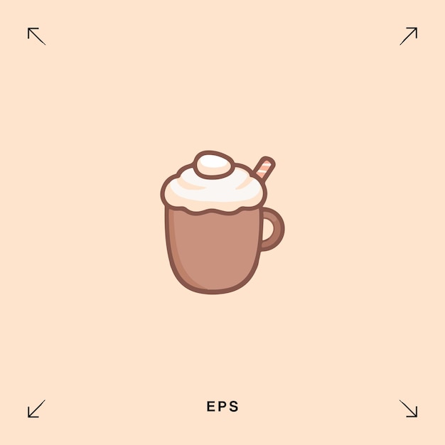 single cup of hot chocolate drink illustration
