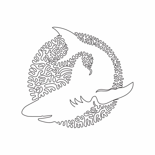 Premium Vector  Continuous curve line drawing of beautiful high arched  rooster tail for logo, boho poster