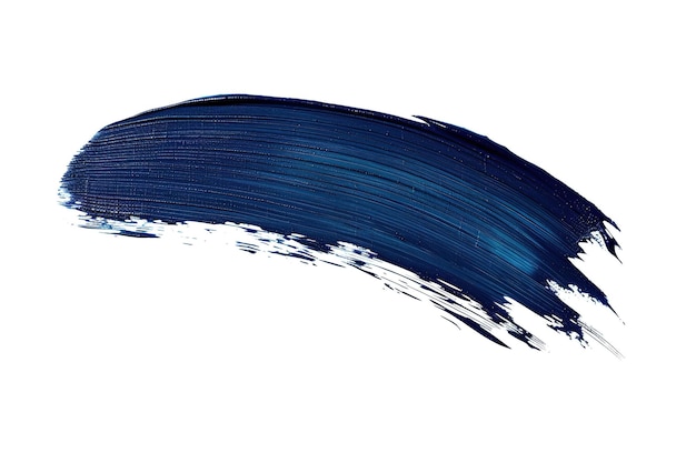 a single elegant stroke of deep blue paint isolated on white background portraying the simplicity an