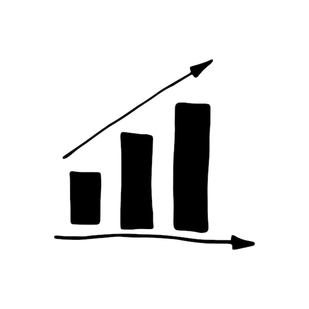 Single element of graph in doodle business set. Hand drawn vector illustration for cards, posters, stickers and professional design.