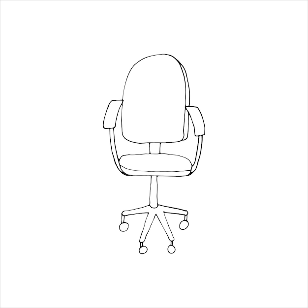 Один элемент кресла в наборе каракули. домашний офис. ручной обращается векторные иллюстрации для открыток, плакатов, наклеек и профессионального дизайна.