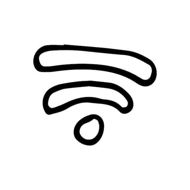 Singolo elemento di wi-fi e trasmissione nel set di doodle di affari. illustrazione vettoriale disegnata a mano per carte, poster, adesivi e design professionale.