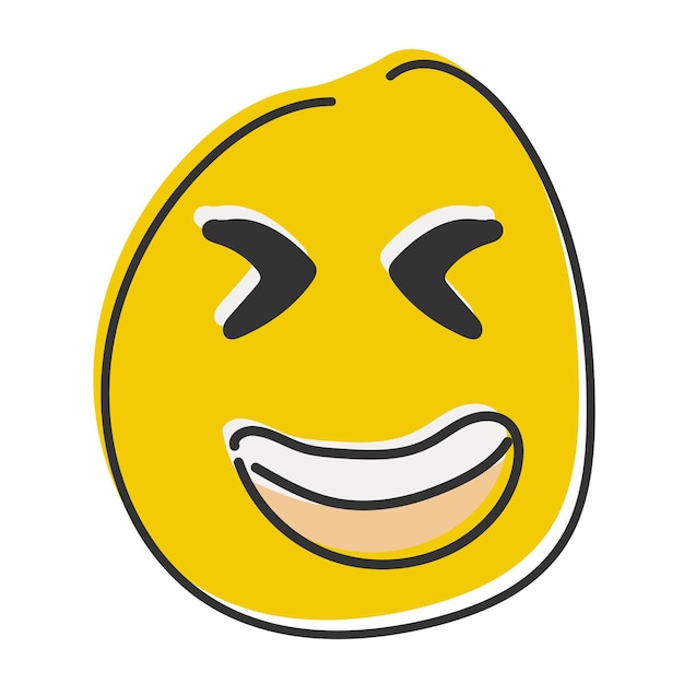 Single emoji flat style hand draw icon Fun icon Emoticon