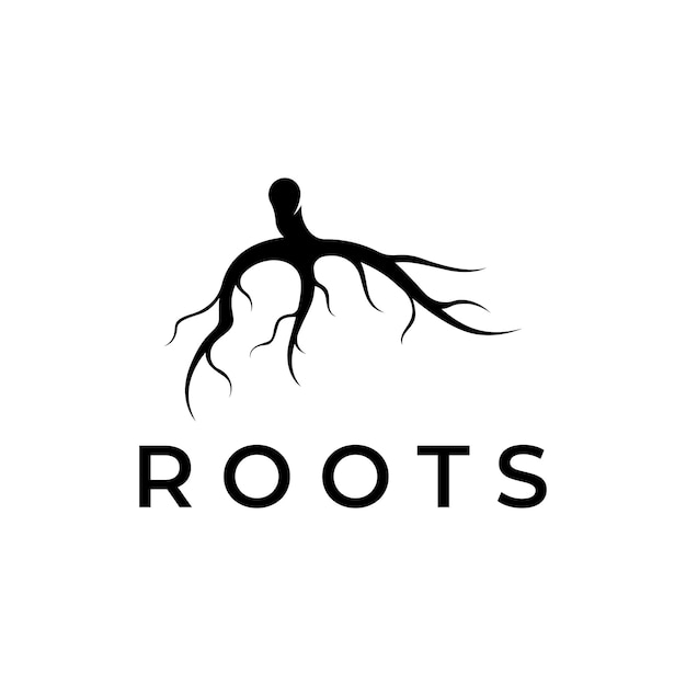 Single and fibrous tree root natural abstract logo creative template design