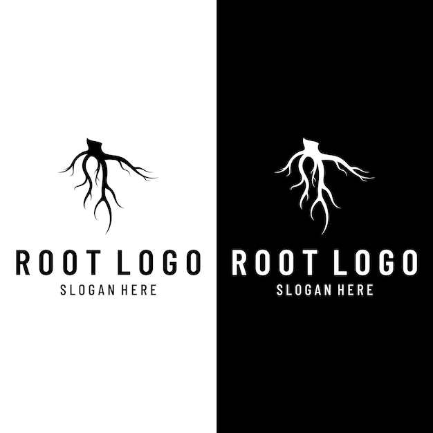 Single and fibrous tree root natural abstract logo creative template design