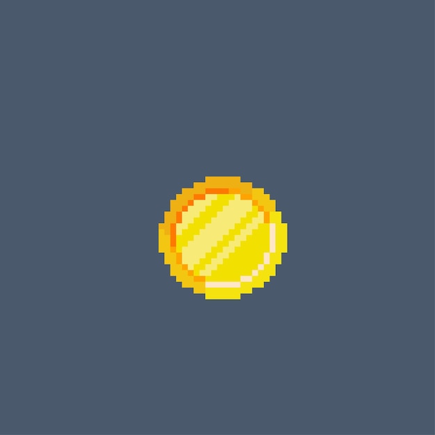 single gold coin in pixel style