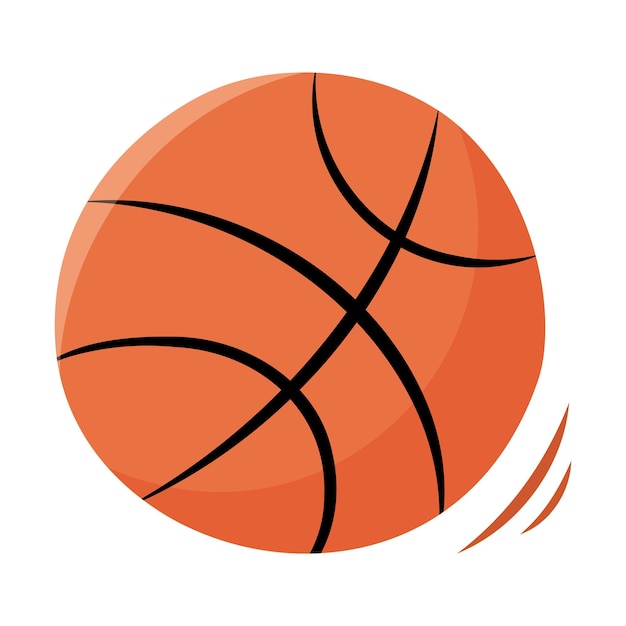 Vettore palla da basket a mano singola isolata su sfondo bianco attrezzature sportive per il basket