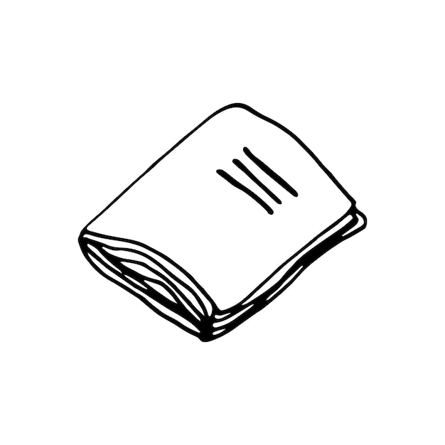Libro disegnato a mano singola. doodle illustrazione vettoriale in stile scandinavo carino. elemento per biglietti di auguri, poster, adesivi e design stagionale. isolato su sfondo bianco