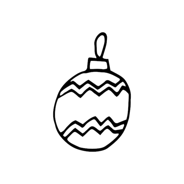 Single hand drawn element of New Year and Xmas Doodle vector illustration Winter elements