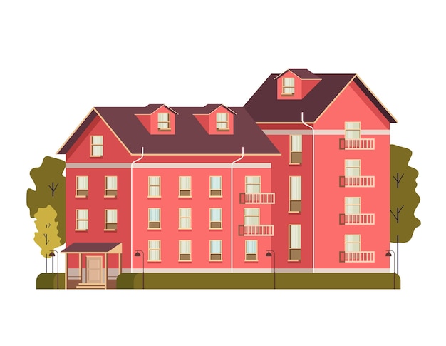 Single house concept flat design illustration