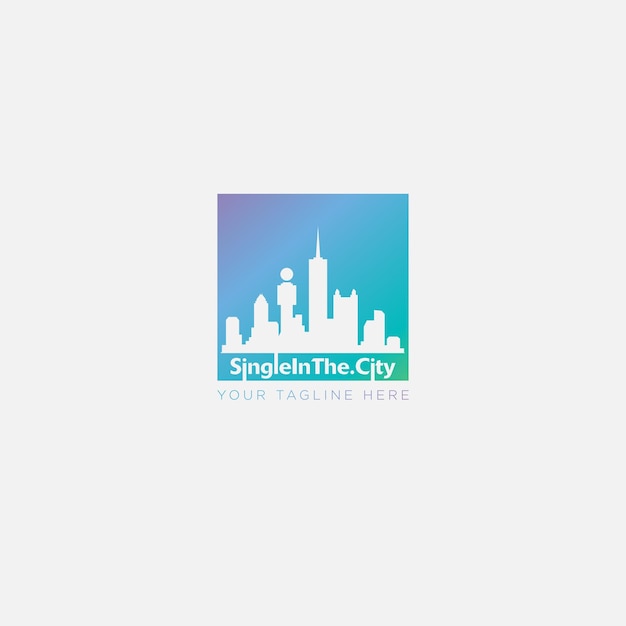 Vector single in the city-logo en dallas skyline-logo