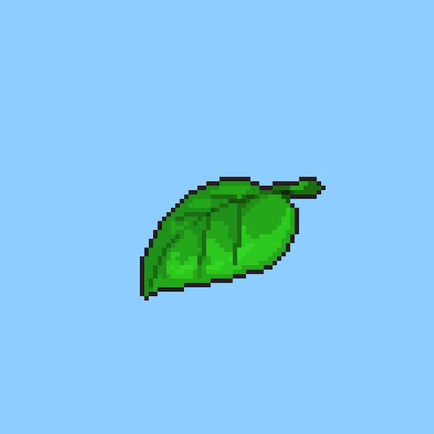 single leaf in pixel art sytle