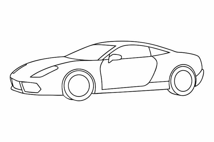 Vector 스포츠카의 단선 예술 터 일러스트레이션
