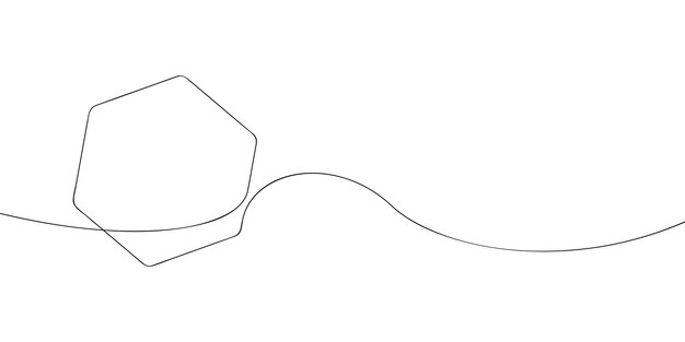 六角形の単一線図連続線六角形アイコン一線アイコンベクトルイラスト