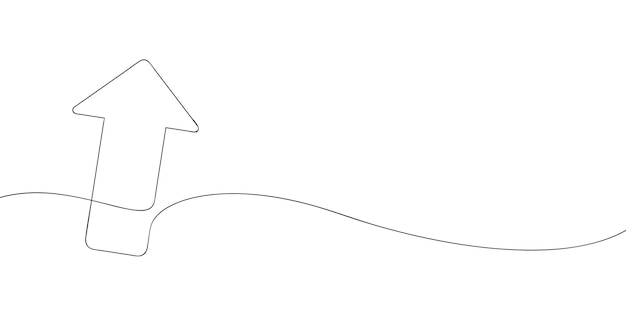 A single line drawing of an up arrow Continuous line arrow icon One line icon Vector illustration