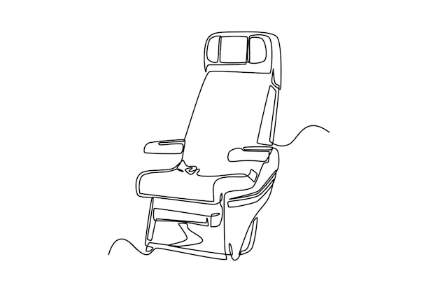 Single one line drawing Airplane seat Air transportation Concept Continuous line draw design graphic vector illustration