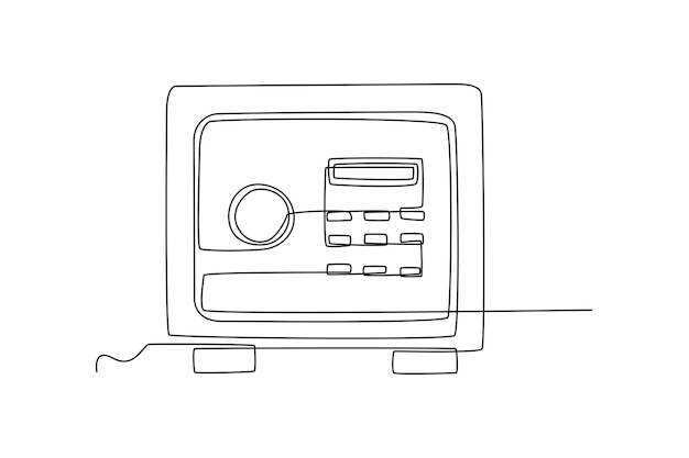 Single one line drawing bank vaults Bank concept Continuous line draw design graphic vector illustration