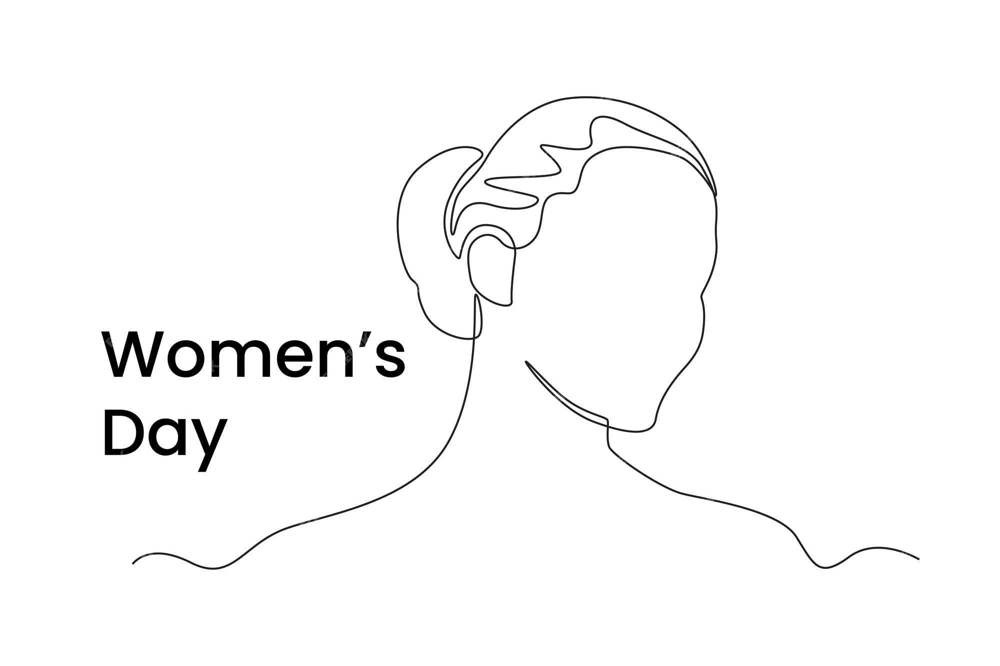 Premium Vector | Single one line drawing international women's day design  for landing page mobile app poster banner and flyer women's day concept  continuous line draw design graphic vector illustration