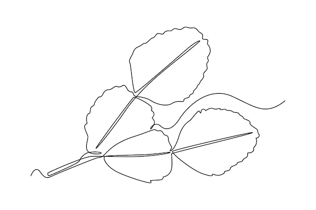 Single one line drawing lime leaves Vegetable concept Continuous line draw design graphic vector illustration